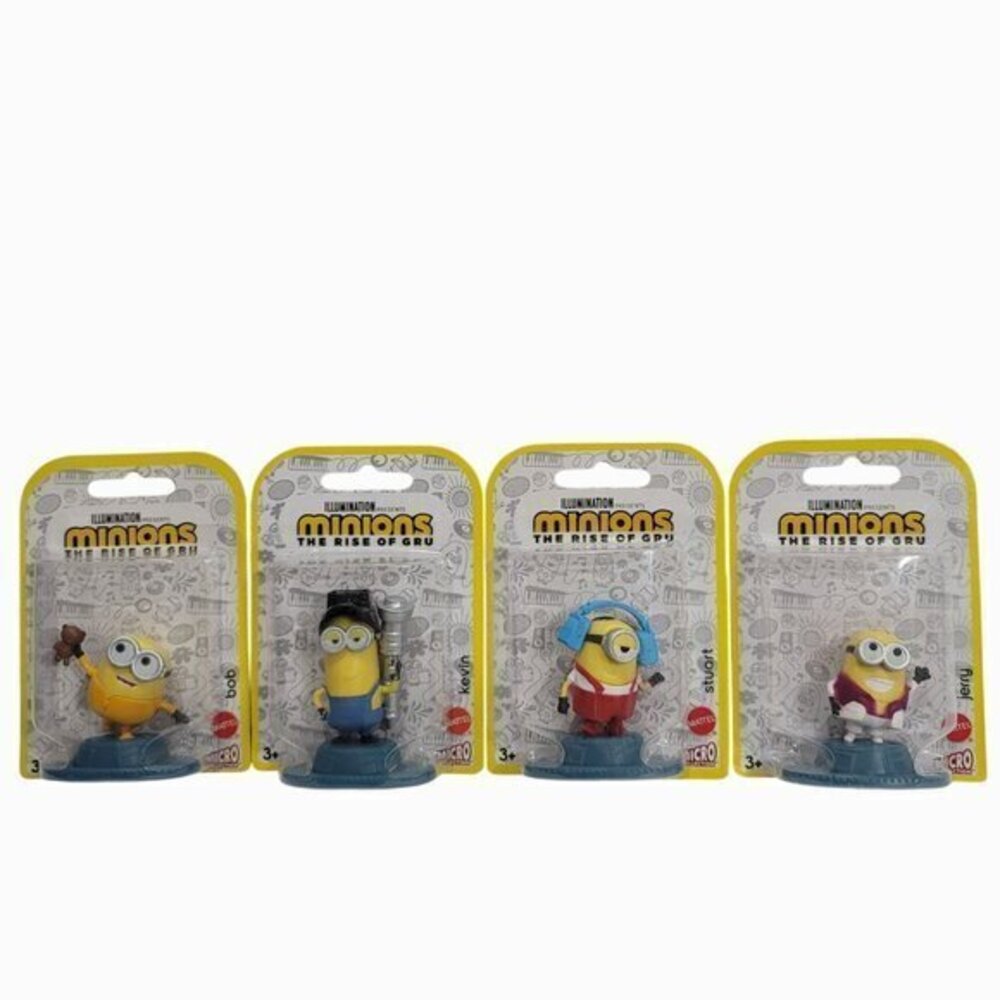 Minions Micro Collection The Rise Of Gru Set Of 4 Figures Bob Kevin Stuart Jerry